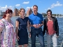Für Zukunft und Innovation v.l.n.r.: Eva-Maria Mertens, Transferbeauftragte der Hochschule, Amtsleiterin Dr. Sonja Gelinek, Rektor Prof. Dr. Ralph Sonntag und Stralsunds Klimaschutzbeauftragte Heide Niemann