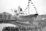 Volkswerft. Taufe des ersten Loggers am 7. November 1949 Foto Gathen