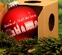Weihnachtskugel rot mit Karton