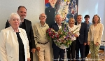 Dr. Rosemarie Wilcken (Kuratorium), Dr.-Ing. Alexander Badrow (Vorstand), Dr. Hans Caspary (Kuratorium), Thomas Beyer (Vorstand), Dr. Birgitta Ringbeck (Vorsitzende des Kuratoriums), Dr. Rico Badenschier (Kuratorium), Corinna Boeken (Stiftungsverwaltung) und Steffi Behrendt (Amt für Kultur, Welterbe und Medien, Hansestadt Stralsund, v.l.).