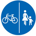 Verkehrsschild getrennter Geh- und Radweg